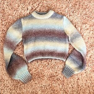 Garage Gradient Multicolor Cropped Knit Sweater